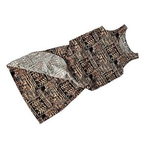 Hilo Hattie Hawaiian Tribal Wrap Skirt Top 2PC Set XL Boho Resort